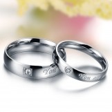 Quality and Quantity Assured Titanium Ring For Lovers With Rhinestone