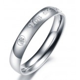 Quality and Quantity Assured Titanium Ring For Lovers With Rhinestone