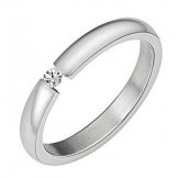 High Quality Black and White Titanium Ring For Lovers With Rhinestone