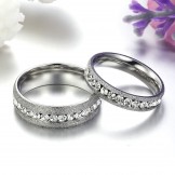 Wide Varieties Pearl Sand Titanium Ring For Lovers 