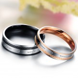 to Enjoy High Reputation at Home and Abroad Grid Titanium Ring For Lovers