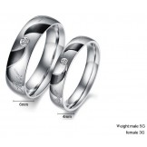 High Quality Black Titanium Ring For Lovers With Diamond