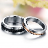 Excellent Quality Endless Love Titanium Ring For Lovers With Rhinestone