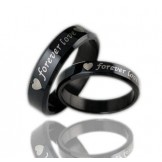 Stable Quality Black Titanium Ring For Lovers 