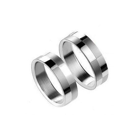 Quality and Quantity Assured Grid Titanium Ring For Lovers 