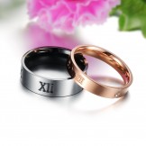 Dependable Performance Roman Numerals Titanium Ring For Lovers 