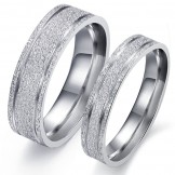 Durable in Use Pearl Sand Titanium Ring For Lovers 