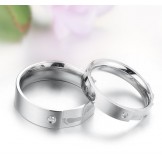 High Quality Layering Titanium Ring For Lovers With Rhinestone