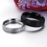 Stable Quality Pearl Sand Titanium Ring For Lovers 