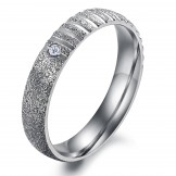 Stable Quality Pearl Sand Titanium Ring For Lovers 