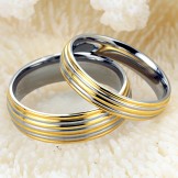 Superior Quality Golden Titanium Ring For Lovers