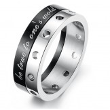 Complete in Specifications Black Titanium Ring For Lovers 