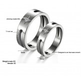 Stable Quality Star Titanium Ring For Lovers