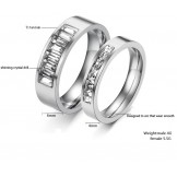 Wide Varieties Titanium Ring For Lovers With Rhinestone