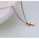 The Queen of Quality Cross Titanium Necklace With Rhinestone