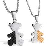 Stable Quality Bear Shape Titanium Necklace For Lovers