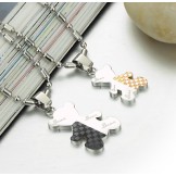 Stable Quality Bear Shape Titanium Necklace For Lovers