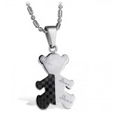 Stable Quality Bear Shape Titanium Necklace For Lovers