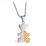 Stable Quality Bear Shape Titanium Necklace For Lovers