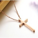Stable Quality Female Cross Titanium Necklace 