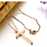 Stable Quality Female Cross Titanium Necklace 