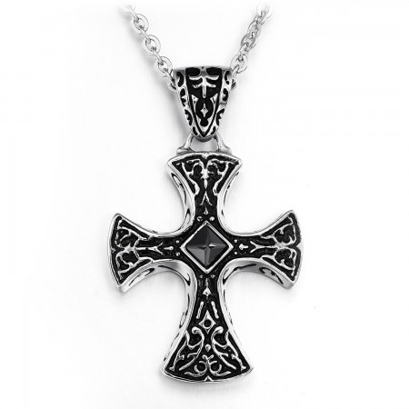 Wide Varieties Cross Titanium Necklace 