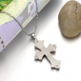 Complete in Specifications Female Cross Titanium Necklace With Rhinestone