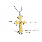 Complete in Specifications Female Cross Titanium Necklace With Rhinestone