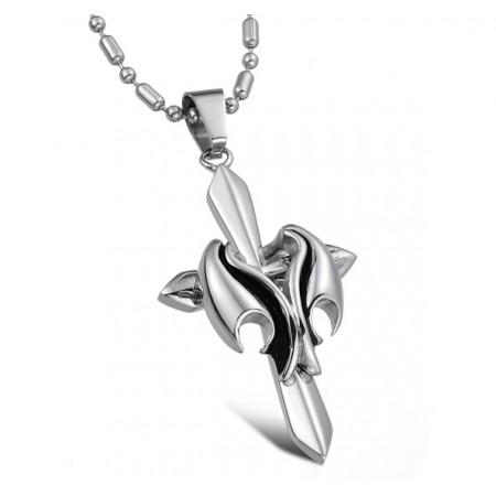 Stable Quality Male Cross Titanium Necklace