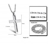 Quality and Quantity Assured Male Cross Titanium Necklace 