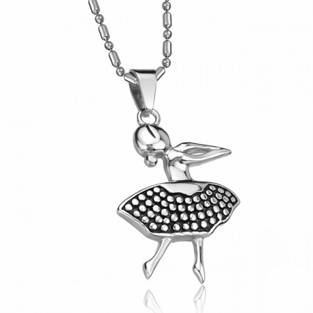 The Queen of Quality Female Ballet Girl Titanium Necklace 