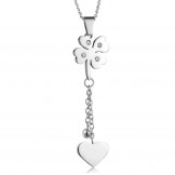 Quality and Quantity Assured Female Clover Shape Titanium Necklace 