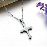 Excellent Quality Female Cross Titanium Necklace With Rhinestone