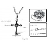 Excellent Quality Female Cross Titanium Necklace With Rhinestone
