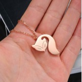 Complete in Specifications Female Fox Shape Titanium Necklace 