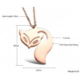Complete in Specifications Female Fox Shape Titanium Necklace 