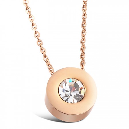 Stable Quality Female Titanium Necklace With Rhinestone