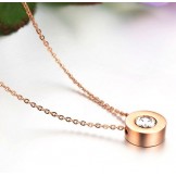 Stable Quality Female Titanium Necklace With Rhinestone