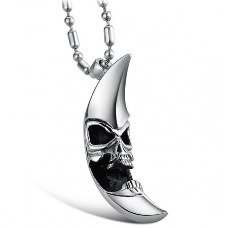 High Quality Male Moon Shape Titanium Necklace 