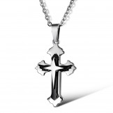 Stable Quality Male Cross Titanium Necklace 
