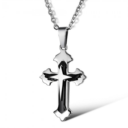 Stable Quality Male Cross Titanium Necklace 