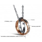 Reliable Quality Titanium Necklace For Lovers With Rhinestone