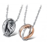 High Quality Titanium Necklace For Lovers With Rhinestone