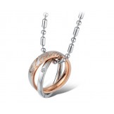 High Quality Titanium Necklace For Lovers With Rhinestone