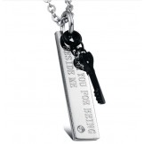 Stable Quality Lock Shape Titanium Necklace For Lovers 