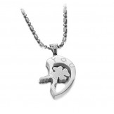 to Enjoy High Reputation at Home and Abroad Clover Shape Titanium Necklace For Lovers 