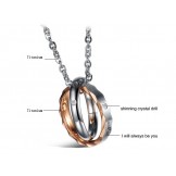 Well-known for Its Fine Quality Titanium Necklace For Lovers With Rhinestone