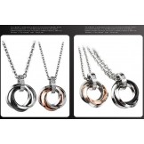 Superior Quality Titanium Necklace For Lovers With Rhinestone