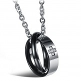 Superior Quality Titanium Necklace For Lovers With Diamond