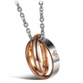 Superior Quality Titanium Necklace For Lovers With Diamond